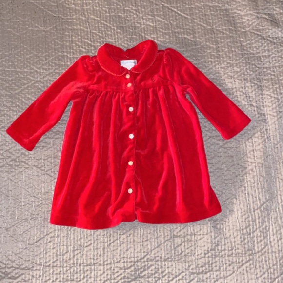 Ralph Lauren baby girl red velvet button dress Ralph Lauren baby girl red velvet button dress
